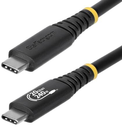StarTech Cavo USB4 2m, 20Gbps, 240W EPR, 4K 120Hz, Nero (CC2M20GUSB4TP) | Certificato USB-IF, Guaina in TPE, DisplayPort 2.1