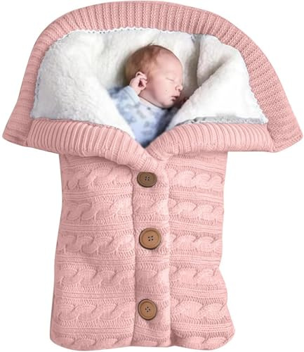 SHAIRMB Saco De Dormir para Cochecito De Bebé (OtoñO E Invierno), Saco De Dormir De Punto para Bebé para Exteriores, SuéTer CáLido con Forro Polar, para Cuna, Viaje, Silla De Coche,11