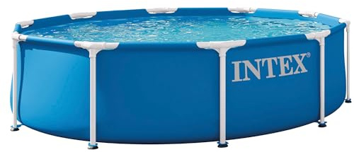 Intex 28200ND 3.05m x 76cm Metal Frame Pool (Pool only) | Massive Konstruktion aus pulverbeschichteten Metallrohren, reißfeste SUPER-TOUGH® Poolfolie, in ca. 30 Minuten aufgebaut