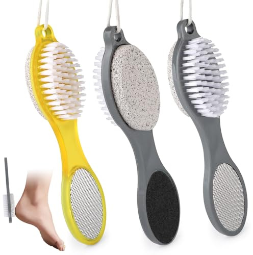 3 st 4-i-1 fot fil förhårdnader borttagare med pimpsten fot rasp sandpapper professionella pedikyrverktyg för borttagning av död hud hem fotvård ergonomiskt halkfritt handtag 19,5 x 4,5 cm