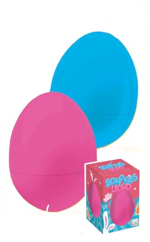 Huevo de Pascua creativo para niños con kit de dibujo y moldeable – Huevo sorpresa con 12 ceras, 12 rotuladores, 12 ceras, Doh y álbum – Idea regalo Pascua Boy Girl en caja de regalo 20 cm (rosa)