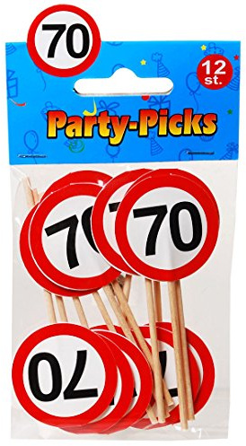 Udo Schmidt 12 STK. Party Picks Geburtstag 70 Jahre Deko Pieker Birthday