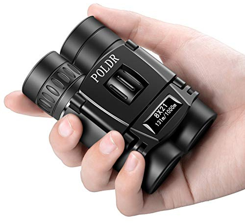 POLDR Prismáticos pequeños compactos y Ligeros de 8 x 21 Pulgadas para Adultos y niños, observación de Aves, Viajes, Turismo, Mini prismáticos Plegables de Bolsillo, Concierto, Teatro, ópera