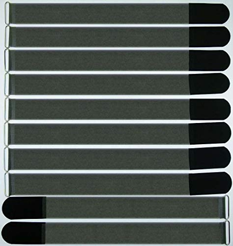10x 50 cm x 50 mm FUK wiederverschleßbare Klett-Kabelbinder SCHWARZ mit Metall-Öse - Kabel-Klettband 500 mm wiederverwendbar
