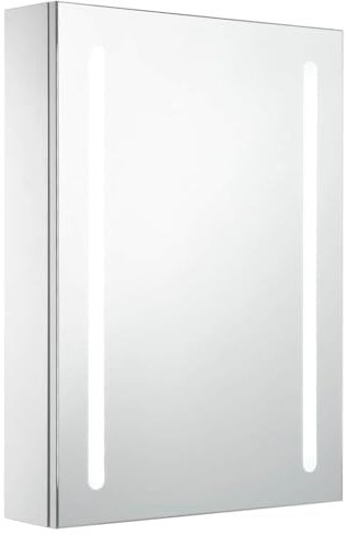 vidaXL Badrumsskåp med Spegel LED Väggspegel Badrumsskåp Badrumsmöbel Badrumsspegel Badrumsförvaring Toalettspegel Toalettskåp Handfatsskåp