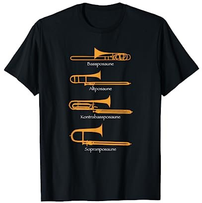 Verschiedene Posaunentypen – Posaunen-Geschenk T-Shirt