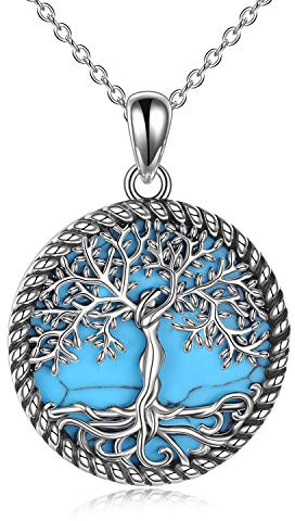 YAFEINI Livets träd halsband 925 sterling silver livets träd hänge smycken gåvor för kvinnor, En storlek, Sten, Ingen ädelsten