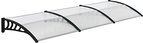 Outsunny Front Door Canopy, Outdoor Awning, 303 x 96cm Rain Shelter for Window, Porch and Front/Back Door, Clear