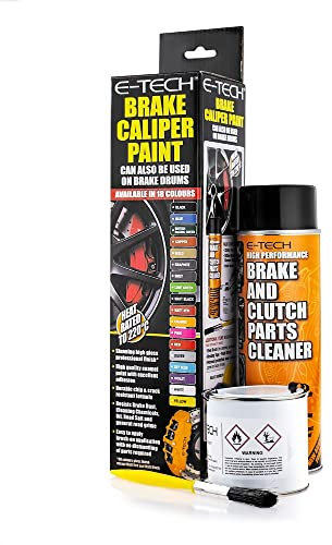 E-Tech Brake Caliper Paint Lime Green Complete Kit Inc Paint/Cleaner & Brush Enough For Calipers