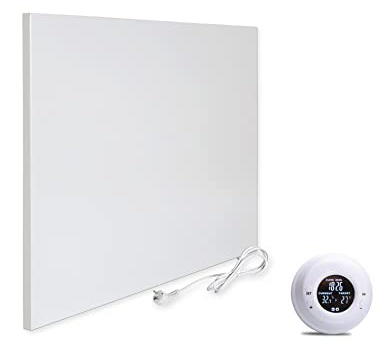 VIESTA® H300 Chauffage infrarouge 300 W – Panneau 50×60 cm, Carbon Crystal, sans cadre, mural/plafond, IP20, TÜV/GS, protection surchauffe, incl. thermostat sans fil TH20