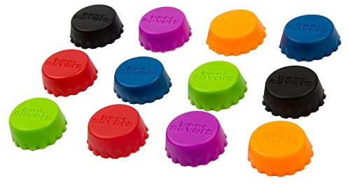 BlueFox I Set med 24 kronkorkar av silikon, ölsaver, ölflaskor, lock, flasklock, insektsskydd, vin- och juiceflaska, förslutning, ölsavlock, proppar, färg: färgglad