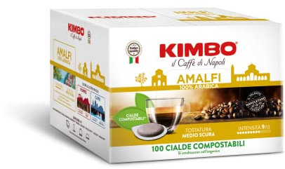 Kimbo Le Meraviglie del Gusto Cialde Caffè Compostabili ESE Amalfi- 100 Cialde