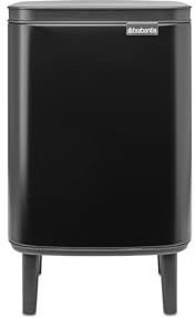Brabantia - Mülleimer Bo Hi 7L mit Soft-Close-Deckel, herausnehmbarem Inneneimer und Transportgriff - Für Bad, Schlafzimmer und Home Office - Mattschwarz