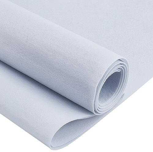 BENECREAT 10 Fuß 40 cm Breite Grauweiß Filzrolle, 1 mm Dicke Stoffbahnen, Weiche Gewebte Vliesstoffbahnen Zum Basteln, Patchwork Nähen, Kostüme