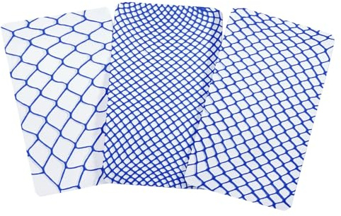 LittleForBig hög midja tights nätstrumpor 3 par, BLÅ, en storlek