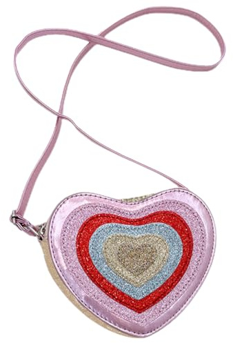 VALICLUD Herzförmige Umhängetasche Für Mädchen Leichte Crossbody Tasche Aus Pu Für Kinder Modische Kleine Geldbörse Für Alltag Und Freizeit