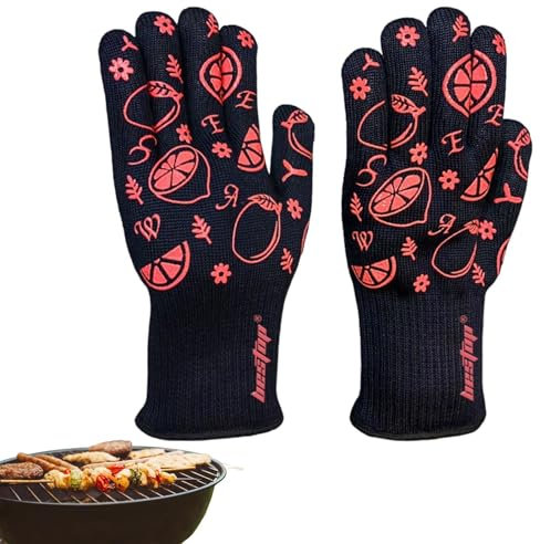 Guantes para barbacoa, guantes de barbacoa, guantes antideslizantes para barbacoa, guantes de horno para barbacoa, guantes de barbacoa, guantes de cocina resistentes al calor para barbacoa, cocina,
