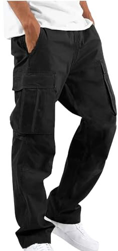 DUOLUVA Pantalon De Travail Homme Pants Men Cargo Noir XL