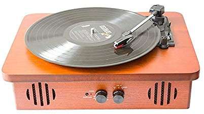 JFNHUTL Altoparlante Bluetooth retrò, Cassa in Legno Piatta, Giradischi Portatile, Macchina per Dischi in Vinile Vintage, Giradischi Multifunzionale, Altoparlanti Bluetooth, vali
