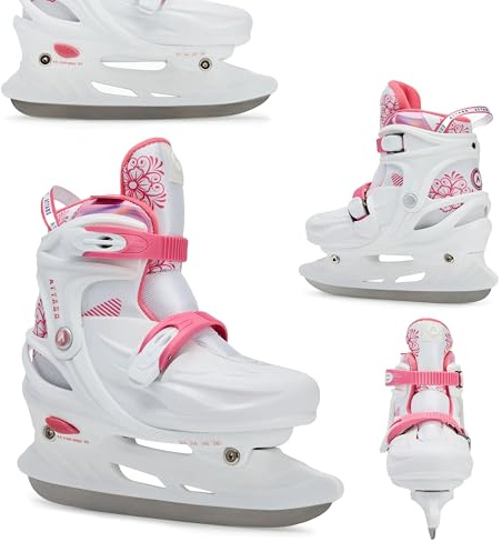 ATTABO KOA Kinder verstellbare Schlittschuhe | Freizeit Eislaufschuhe | PVC & PP Hartschale | Edelstahlkufen | Verstellbare Größe | Atmungsaktiv & sicher | Für Mädchen & Jungen
