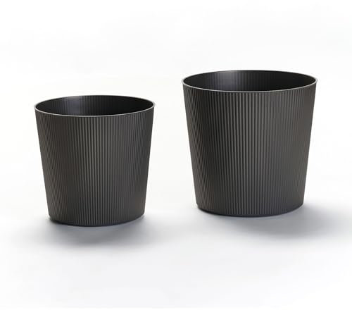 Euro 3 Plast Pflanzgefäß 'Fyre', anthrazit, Ø 40 x H 39 cm