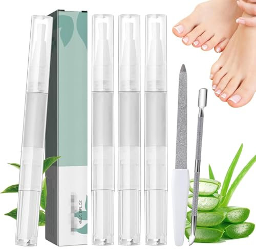 4 penne per la cura delle unghie, l'originale con lima per unghie, penna per unghie, fungo per unghie, contiene ingredienti naturali come olio di mandorle dolci, olio di semi di jojoba, olio di cocco