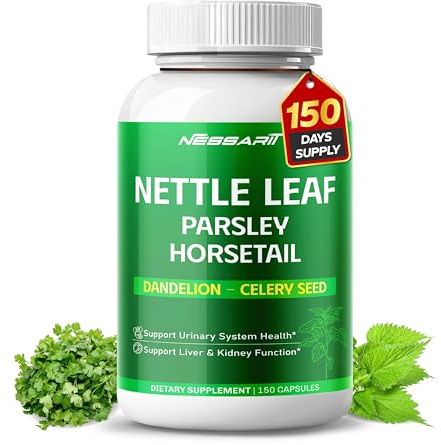 NESSARIT Nettle Leaf, Parsley, Horsetail, Dandelion & Celery Seed – Support Urinary Tract & Natural Detox – 150 Capsules