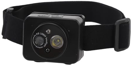 Elprico Kopfgurthalterung, Actionkamera Kopfmontaggurt mit Kopfgürtel Kompatibel mit Actionkamera, 2 MP 1080p Intelligent Erfasst LED -Scheinwerfer Kopfmontage Wearable Body Video Camera