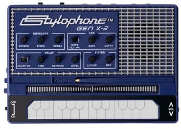 Stylophone GENX-2 Portable Analogue Synthesizer with Built-in Speaker, LFO, Filter, Analogue Delay and CV/Gate Output | Synthesizer Keyboard | Synth Musical Instrument