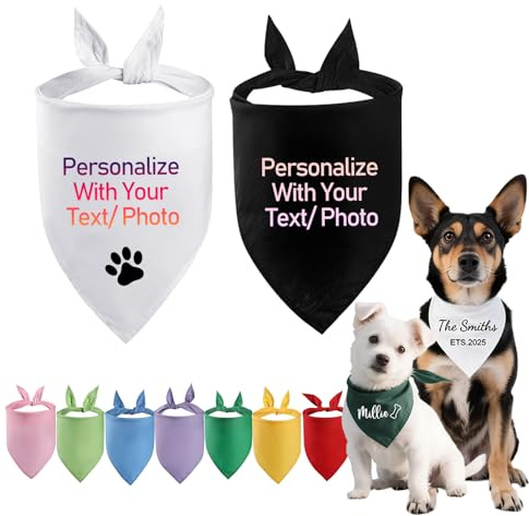Bandane per cani personalizzate con logo fotografico personalizzato sciarpa per animali domestici bavaglini triangolari per cani di taglia grande cucciolo gatto