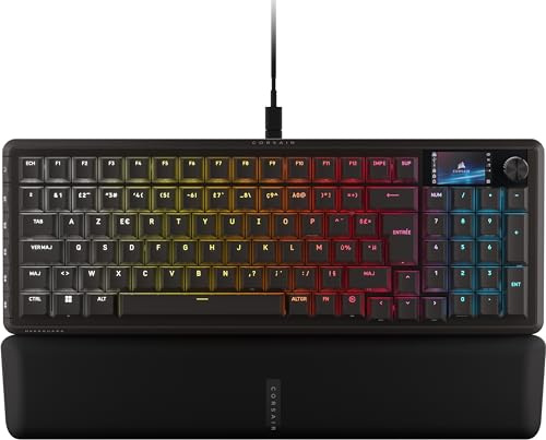 CORSAIR VANGUARD PRO 96 Hall Effect Clavier de Jeu Magnétique Mécanique Filaire – 96%, MGX Hyperdrive Commutateurs, Interrogation 8 000 Hz, Rapid Trigger, Stream Deck Virtuel, SOCD Flashtap, AZERTY FR