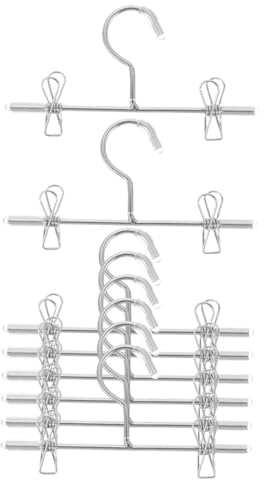 WEKAMOS Perchas de Metal Juego de 8 para Ropa de Muñecas para Almacenamiento en Armario y Protección de Prendas Diseño Miniatura Portátil en Color Plata