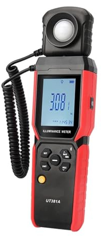 luxmetro digitale, Misuratore Di Luminosità Digitale Portatile Intelligente Bluetooth UT381A/luxmetro Da 400000 Lx/99 Set Archiviazione Dati per Case Agricoltura Magazzini