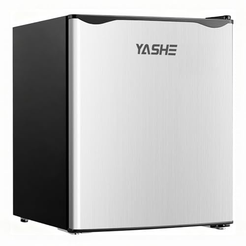 YASHE 52L Mini Frigorifero con Congelatore, Frigorifero Compatto, Termostato Regolabile, Grande Capacità, Cerniera Porta Reversibile, Salvaspazio, Frigorifero per Cucina, Stanza, Ufficio