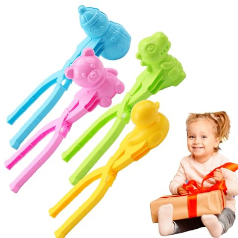 JIEBWCHA 4 Stück Schneeballform Mit Griff Für Kinder 19–20 cm Schneeballzange Ente Schneeball Former Set Schneeball Maker Clip Sand Spielzeug Winter Outdoor Spielzeug Winter Schnee Spielzeugs