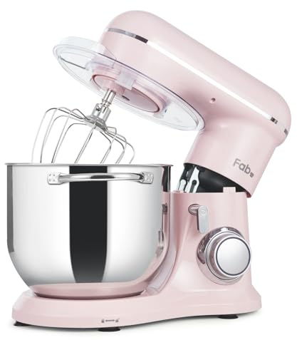 Fab by Kitchen in the box Impastatrice Planetaria, 8L Planetaria Professionale 2000W, 10 Velocità con Uncino Impastatore, Mescolatore e Frusta Sbattitrice (Rosa)