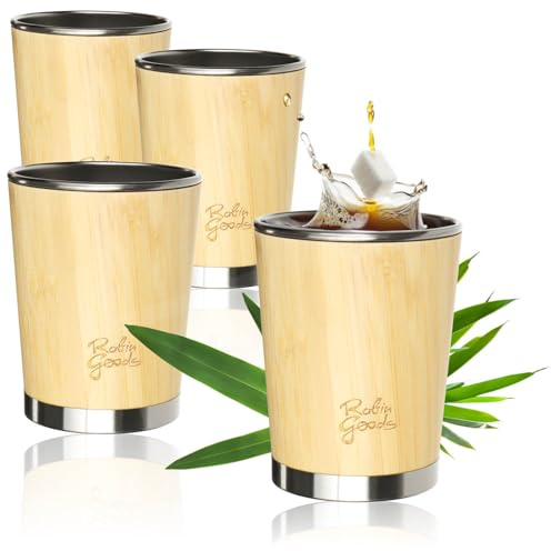 Robin Goods® 4 bambu och rostfria koppar 230 ml