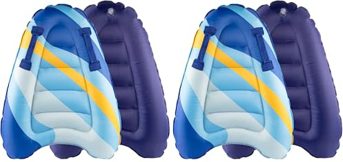 Aufblasbares Bodyboard Tragbares Bodyboard Kinder mit Griffen,Faltbar Schwimmenboard 75 x 65 x 15 cm I Surfboard Kinder zum Strandsurfen Pool Schwimmen Sommer Wassersport (Packung mit 2)