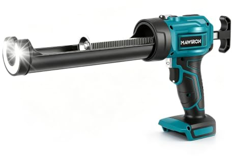 Batteridriven patronpistol kompatibel med Makita batteri 18 V, elektrisk patronpress med LED-ljus och 4 hastigheter, för 300 ml patroner, tätning, spatel, utan batteri