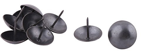 sourcing map 9 Stück Möbel Nagel Parkettgleiter Gleiter Polsterung Thumb Tack Nail Ornament Pushpin 25x 25mm Schwarz