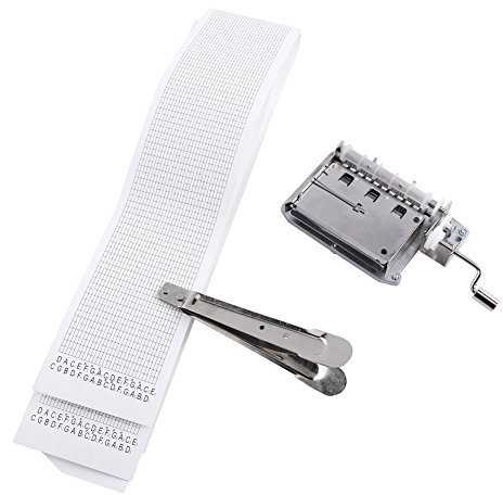 30 note fai da te carillon a manovella con movimento + perforatore + 3 strisce per personalizzazione speciale canzone melodia