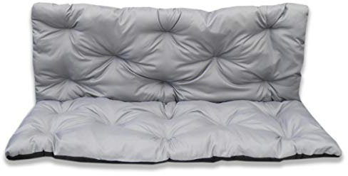 4myBaby GmbH Best for Garden Sitzkissen mit Rückenteil für 2 Personen Bank Bankauflage KOMPLETT in 4 Größen und 6 Farben (100x60x50 cm, Hellgrau)