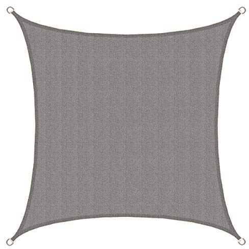 AMANKA 3x3 UV Sonnensegel Quadratisch Wasserdurchlässig - Sonnenschutz Balkon Terrassendach Sichtschutz Garten Sonnensegel Quadrat Sonnendach Terrasse Trampolin Pergola Wohnwagen Pool Teich Camping