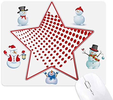 Red Radiate Dots - Tappetino per mouse per San Valentino, motivo: pupazzo di neve