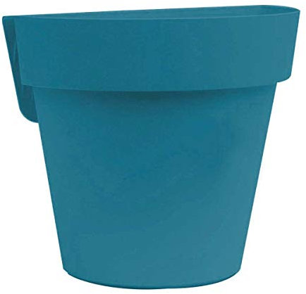 Euro3Plast 2988.T4 Up Hängetopf Farbe Petrol Blau 25 cm lang Geländertopf Außenbereich