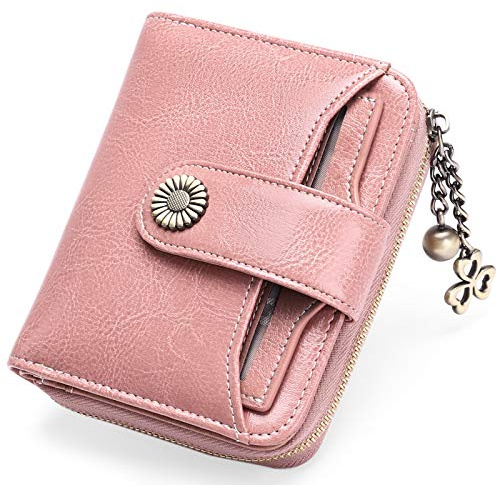 SENDEFN Geldbörse Damen Klein,Geldbeutel Frauen Leder, mit Münzfach Kleines Zipper Brieftasche Kartenhalter mit RFID Blocker