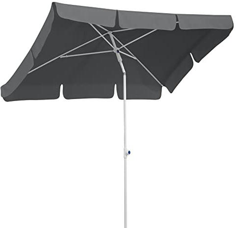 Schneider Sonnenschirm Ibiza, anthrazit, 180 x 120 cm rechteckig, 682-15, Gestell Stahl, Bespannung Polyester, 2.6 kg