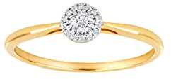 JC Trauringe Damenring Solitär-Ring 585 Gelbgold Verlobungsring mit Diamanten Vorsteckring 110 017BR5 (56 (Ø 17,8 mm), 0.105)
