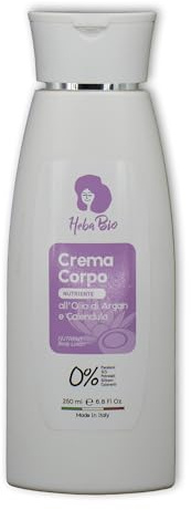 ECONANO GREEN PROJECT - Crema Corpo Bio all'olio di Argan e Calendula per Pelli Secche - Nutriente e Revitalizzante - Senza Siliconi, Dermatologicamente Testata - Flacone da 250 ml