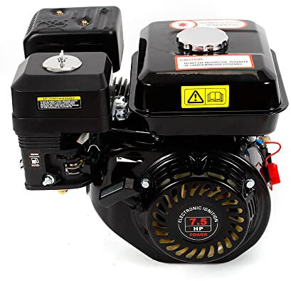 Moteur à Essence 7,5 CV 5,1 kW Moteur à Cart, Moteurs à 4 Temps de Remplacement Karting a Moteur avec Alarme d'huile, 210ml Cylindrée